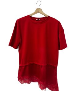 CAMISETA ENCAJE ROJA