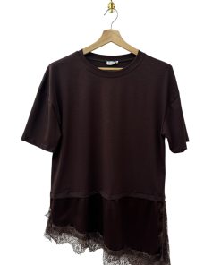 CAMISETA ENCAJE MARRON
